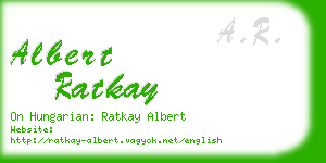 albert ratkay business card